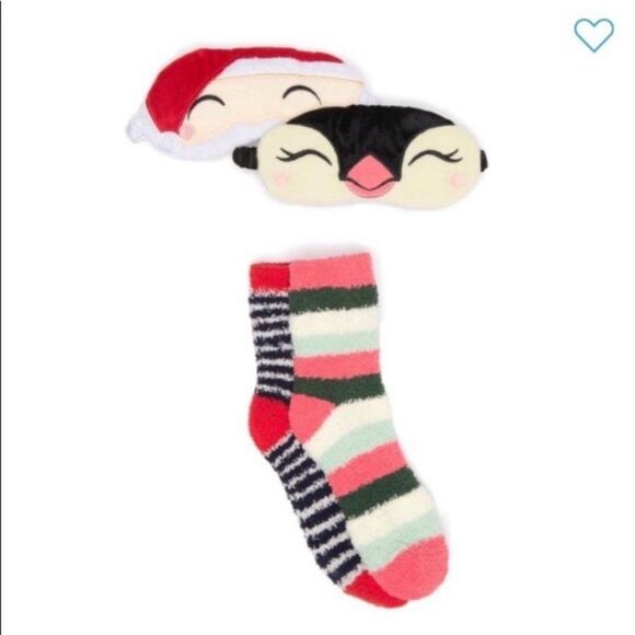 Free Press Cozy Eye Mask & Novelty Socks - 4 Piece Set Gift - Picture 1 of 4